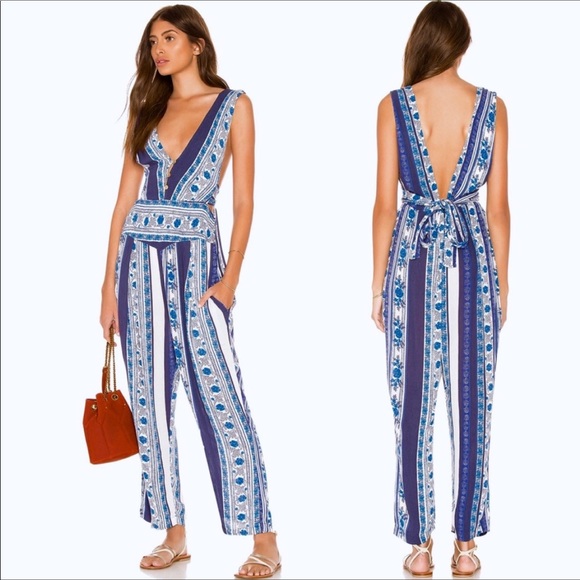 Free People Pants - Free People all shook up blue striped jumpsuit 4